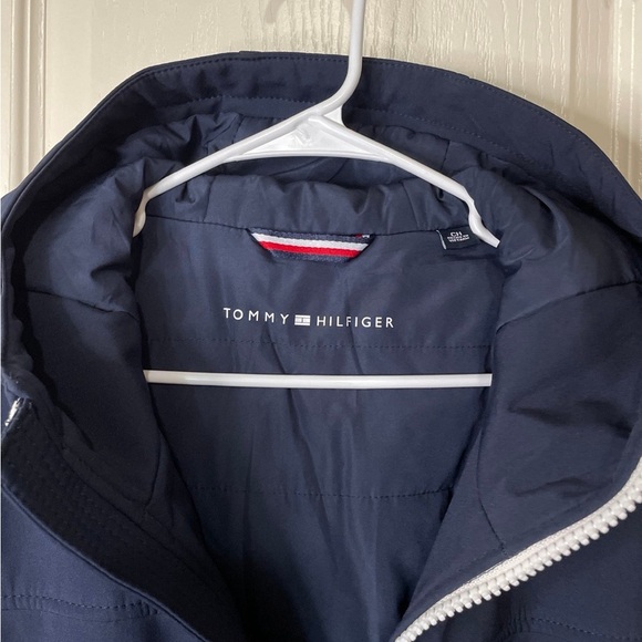 Tommy Hilfiger Dark Blue Hooded Jacket with White Accents - Picture 4 of 5